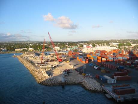 Containers at the Barbados Port