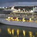 Cruises to Barbados ship at night
